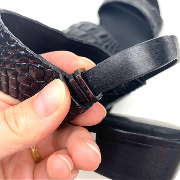 Alexander wang crocodile sandal black leather low heel Croc size 36 - Picture 8 of 10